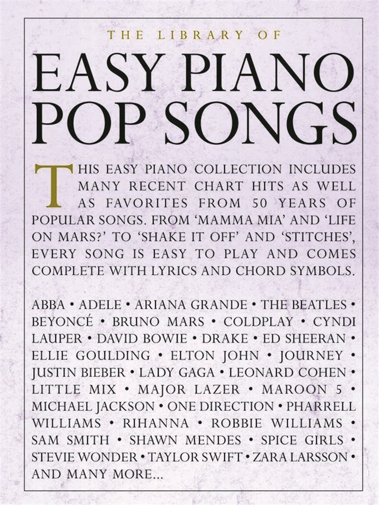 The Library Of Easy Piano Pop Songs